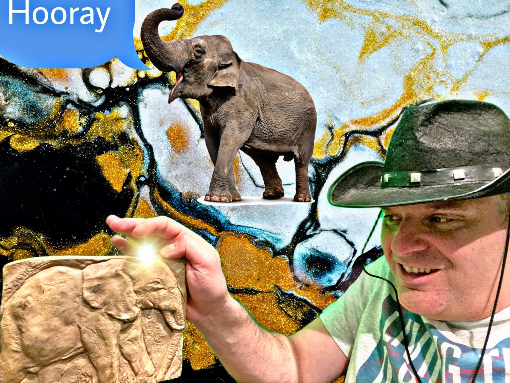 Płaskorzeźba słoń